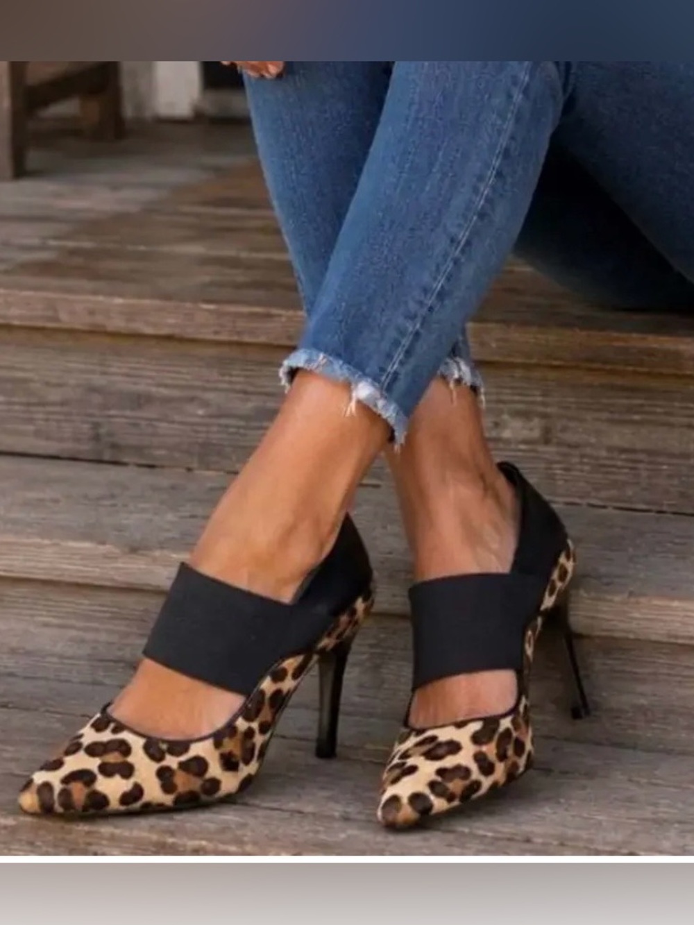 Calvin Klein Nessah Mary-Jane Leopard Print Pumps size 9